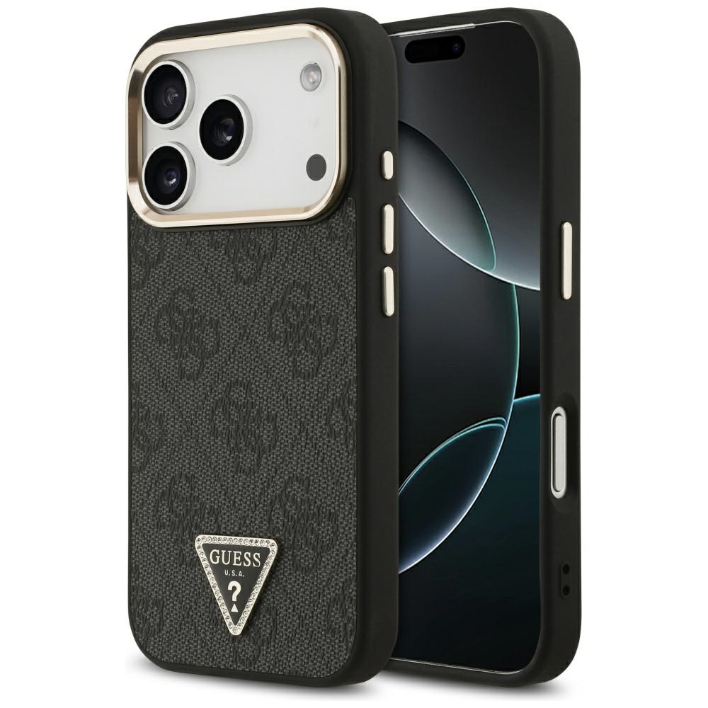 Калъф за iPhone 17 Pro Max - Guess Hardcase 4G Triangle Logo Triangle MagSafe (GUHMP17XP4GTGTDGMK) - Черен
