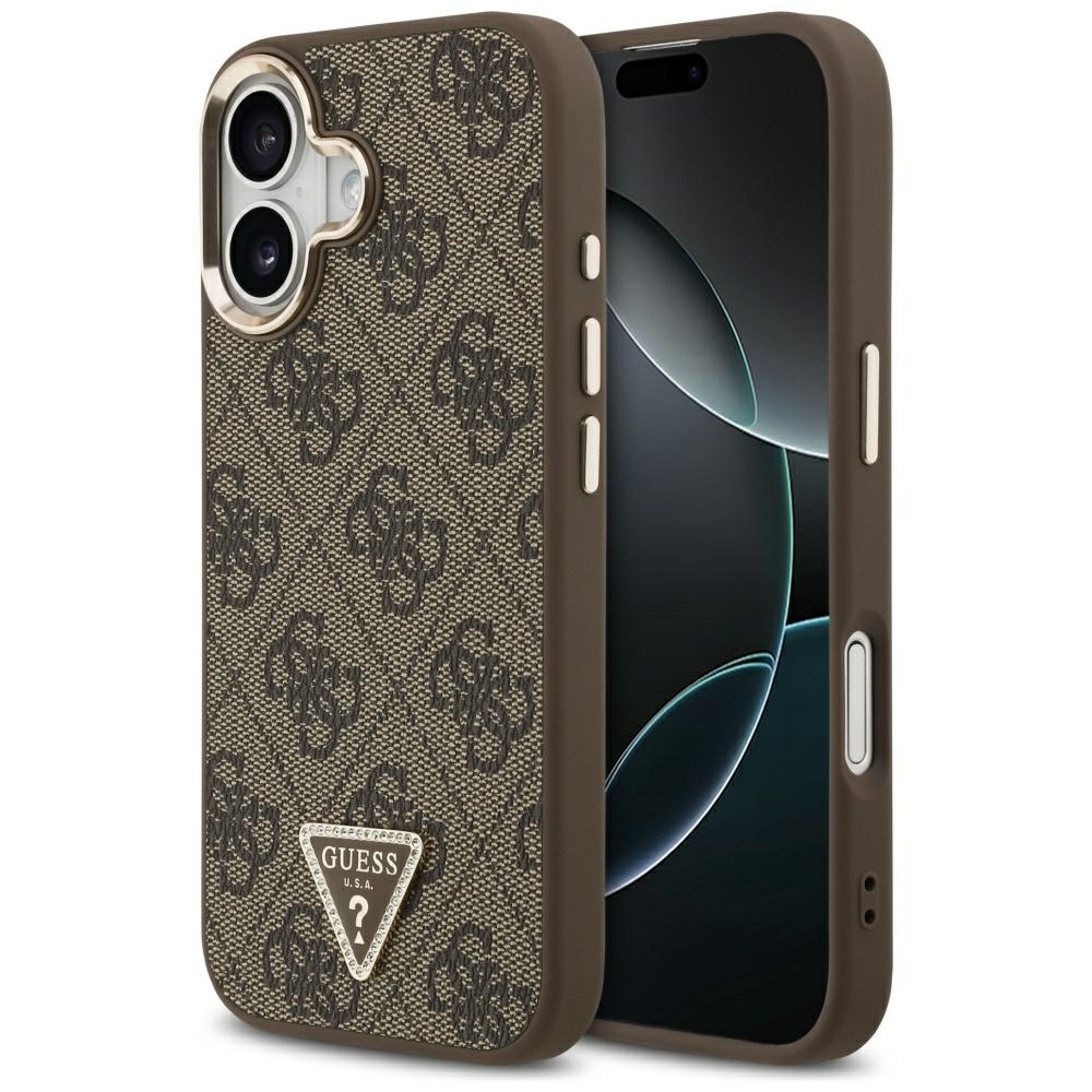 Калъф за iPhone 17 - Guess Hardcase 4G Triangle Triangle Logo MagSafe (GUHMP17SP4GTGTDGMW) - Кафяв
