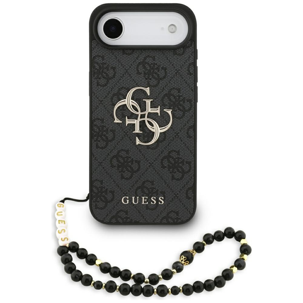 Калъф за iPhone 17 Air - Guess Hardcase 4G Classic Classic Logo with Strap (GUHCP17MP4GMGSK) - Черен