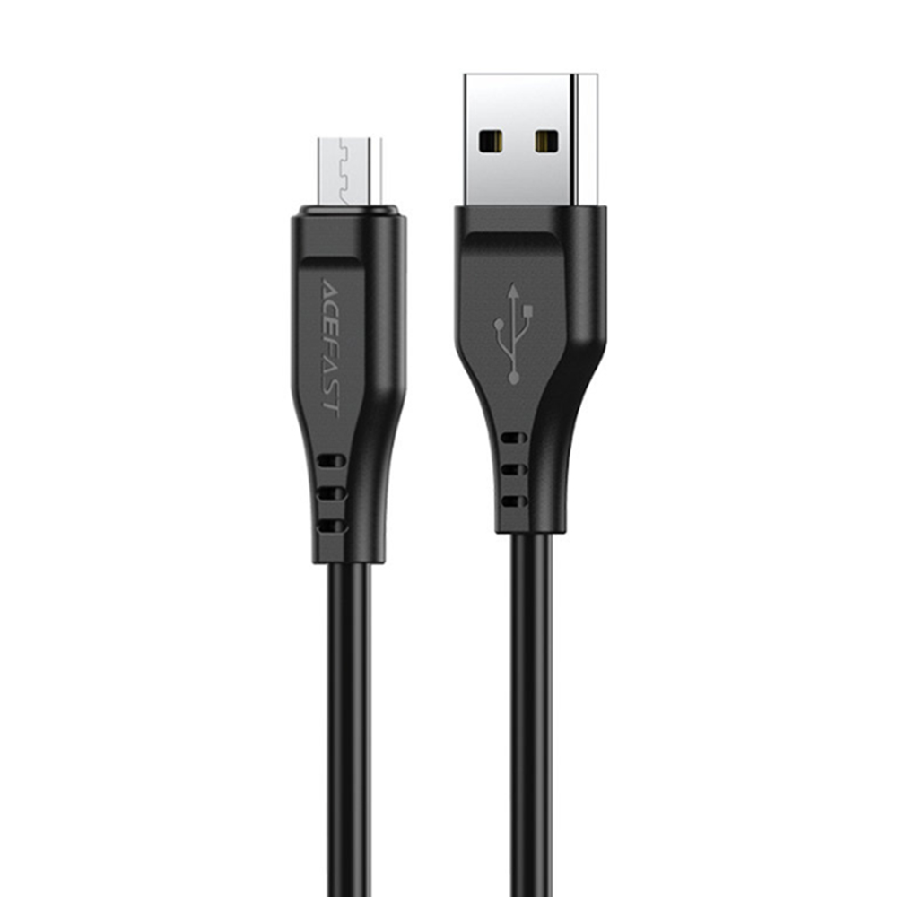 USB към Micro-USB захранващ кабел, 2.4A, 480Mbps, 1.2m - Acefast (C3-09) - Черен