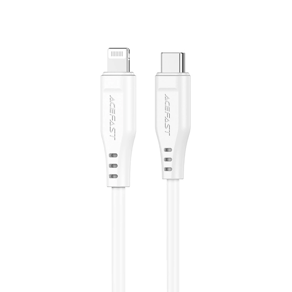 Захранващ кабел Type-C към Lightning, 30W, 3A, бързо зареждане, 1,2 м - Acefast (C3-01) - Бял