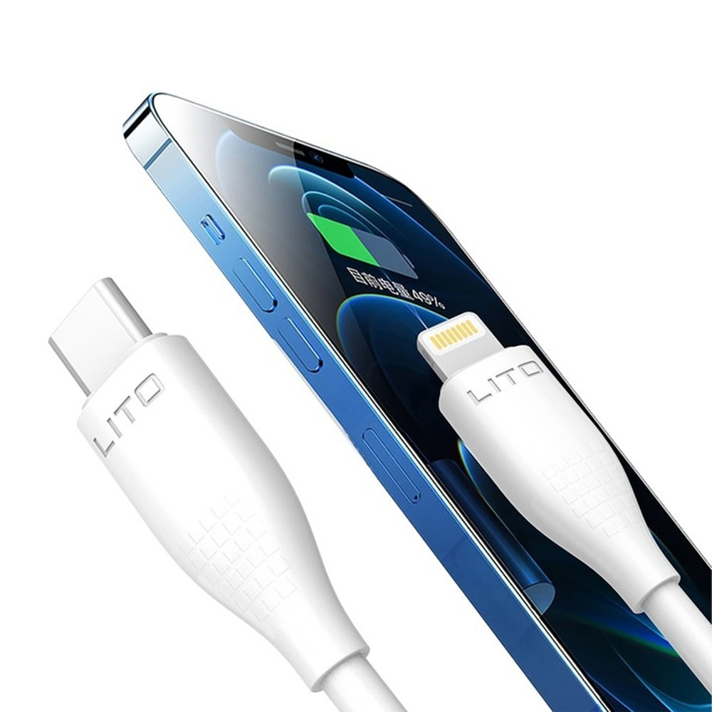 Кабел за данни с USB-C конектори, iPhone, 27W, 1m - Lito (LD03CL) - Бял