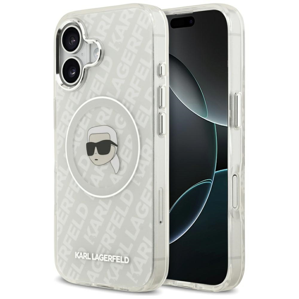 Калъф за iPhone 17 - Karl Lagerfeld IML Karl Head Karl Head Logo MagSafe (KLHMP17SHMKBKHOG) - Сив
