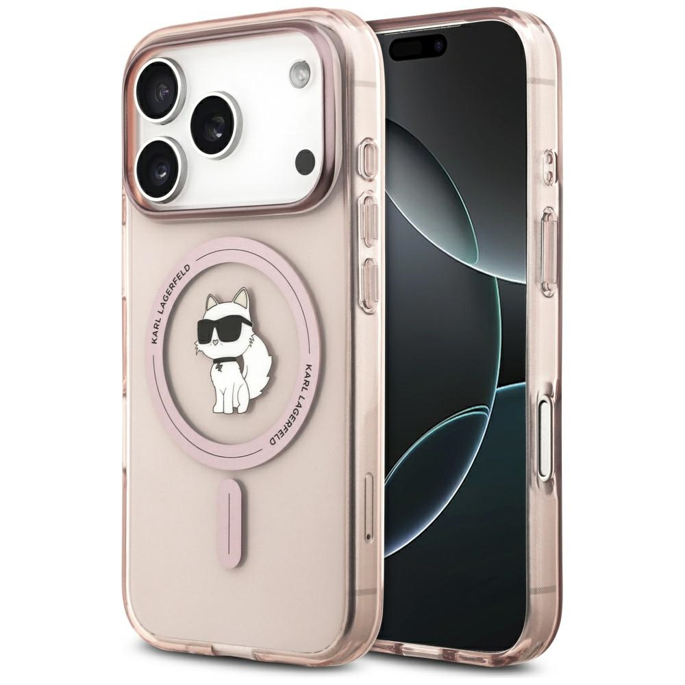 Калъф за iPhone 17 Pro - Karl Lagerfeld IML Choupette MagSafe (KLHMPMP17LHFHFCCNOP) - Розов