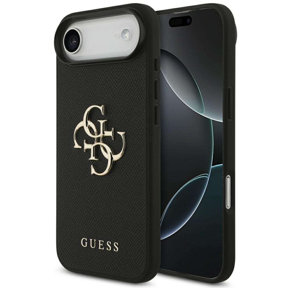 Калъф за iPhone 17 Air - Guess Hardcase 4G Grained Big and Classic Logo (GUHCP17MPGT4MBK) - Черен