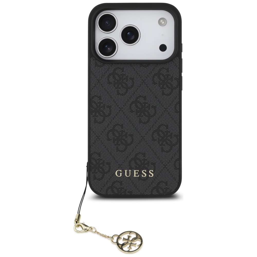 Калъф за iPhone 17 Pro Max - Guess Hardcase 4G Charm Cradle MagSafe (GUHMP17XGF4GCK) - Черен
