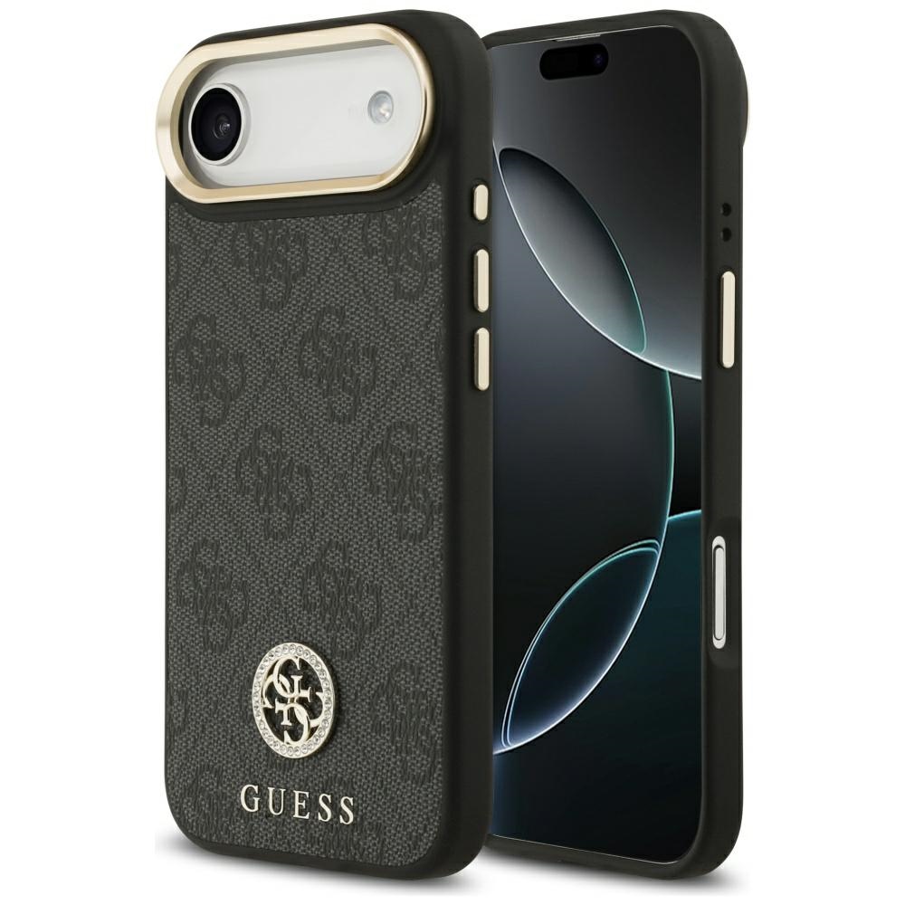 Калъф за iPhone 17 Air - Guess Hardcase 4G Rhinestone Logo MagSafe (GUHMP17MP4GRMDEK) - Черен