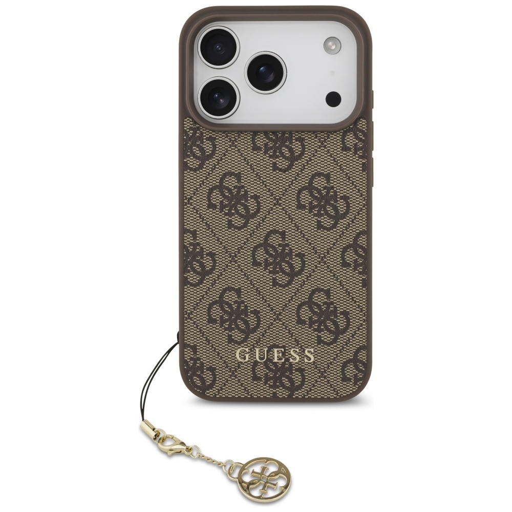 Калъф за iPhone 17 Pro Max - Guess Hardcase 4G Charm Cradle MagSafe (GUHMP17XGF4GCW) - Кафяв