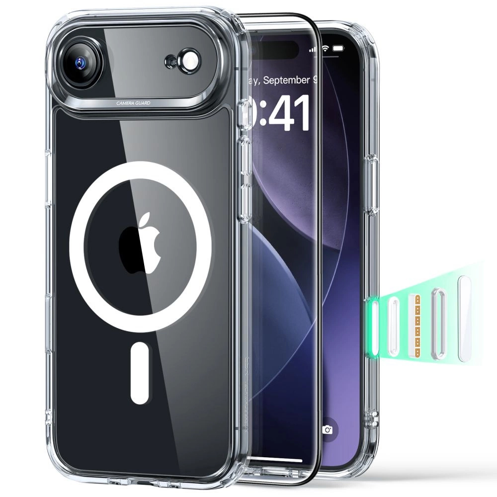 Калъф за iPhone 17 Air + Cover - ESR Classic Hybrid HaloLock - Прозрачен