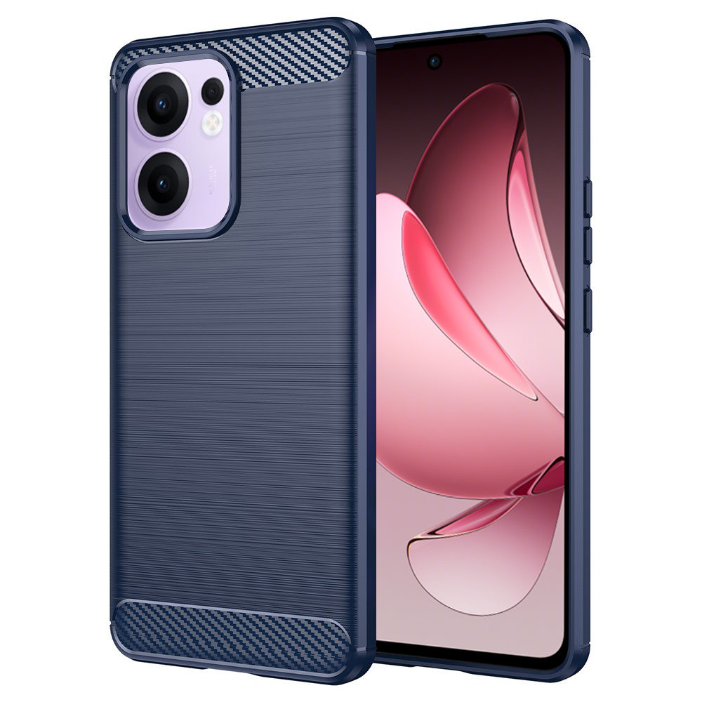 Калъф за Oppo Reno13 F 4G / Reno13 F 5G / Reno13 FS 5G - Techsuit Carbon Silicone - Син