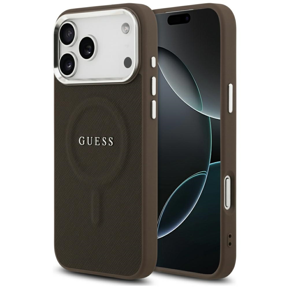 Калъф за iPhone 17 Pro Max - Guess Hardcase Classic Logo MagSafe (GUHMP17XPSAREGSW) - Кафяв