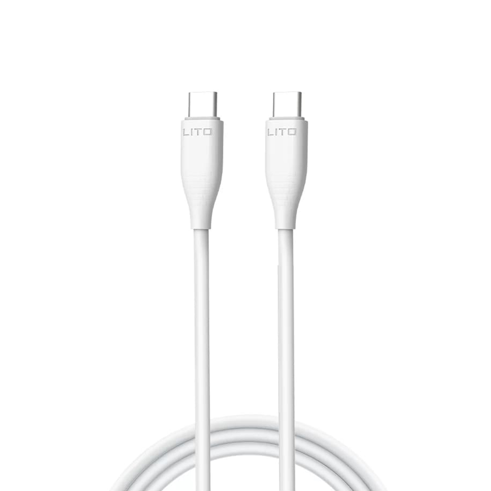 Кабел за данни с USB-C 60W, 1m - Lito (LD03) - Бял