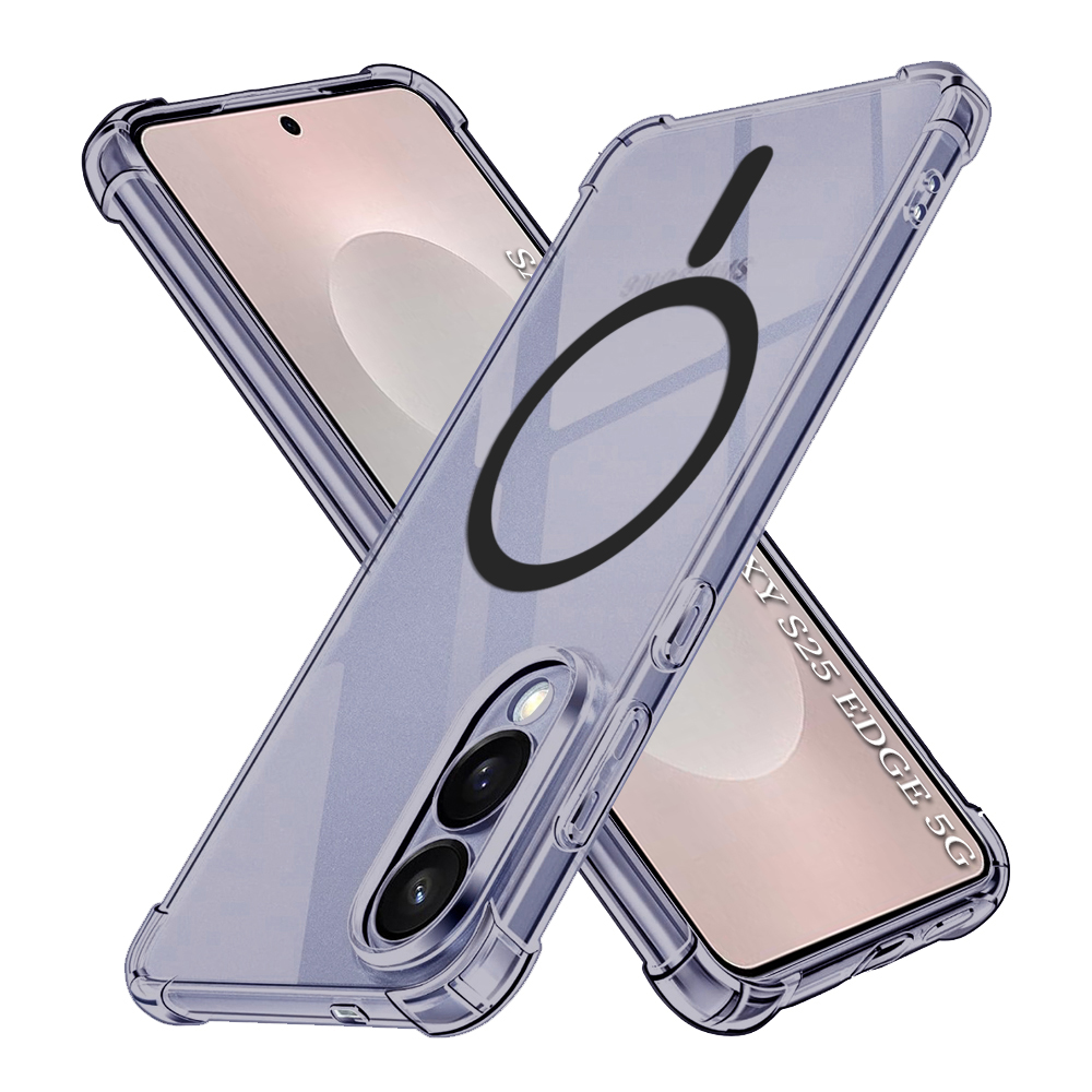 Калъф за Samsung Galaxy S25 Edge - Techsuit Shockproof Прозрачен Silicone MagSafe - Smoke Черен