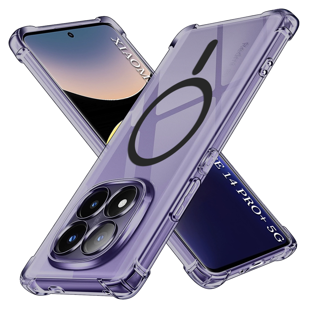 Калъф за Xiaomi Redmi Note 14 Pro+ 5G - Techsuit Shockproof Прозрачен Silicone MagSafe - Smoke Черен