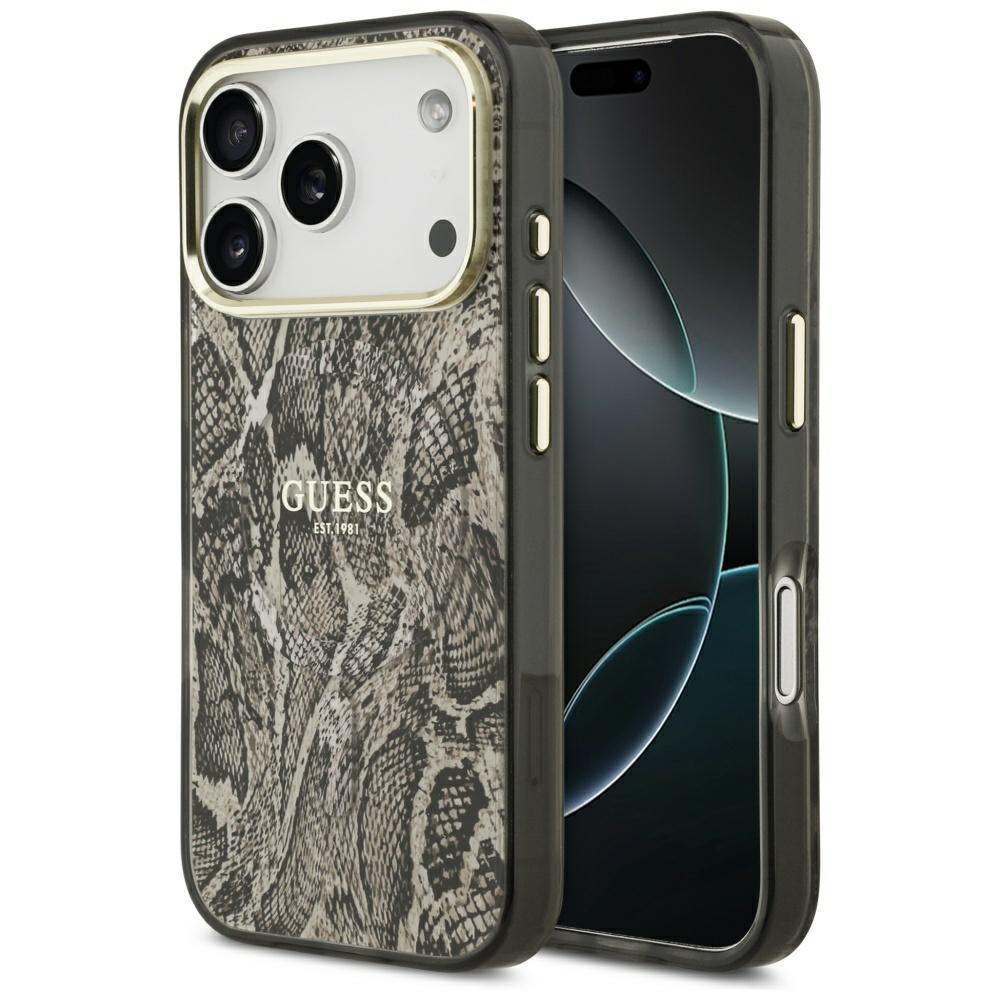 Калъф за iPhone 17 Pro Max - Guess Python Pattern MagSafe (GUHMP17XHIMPYGW) - Кафяв