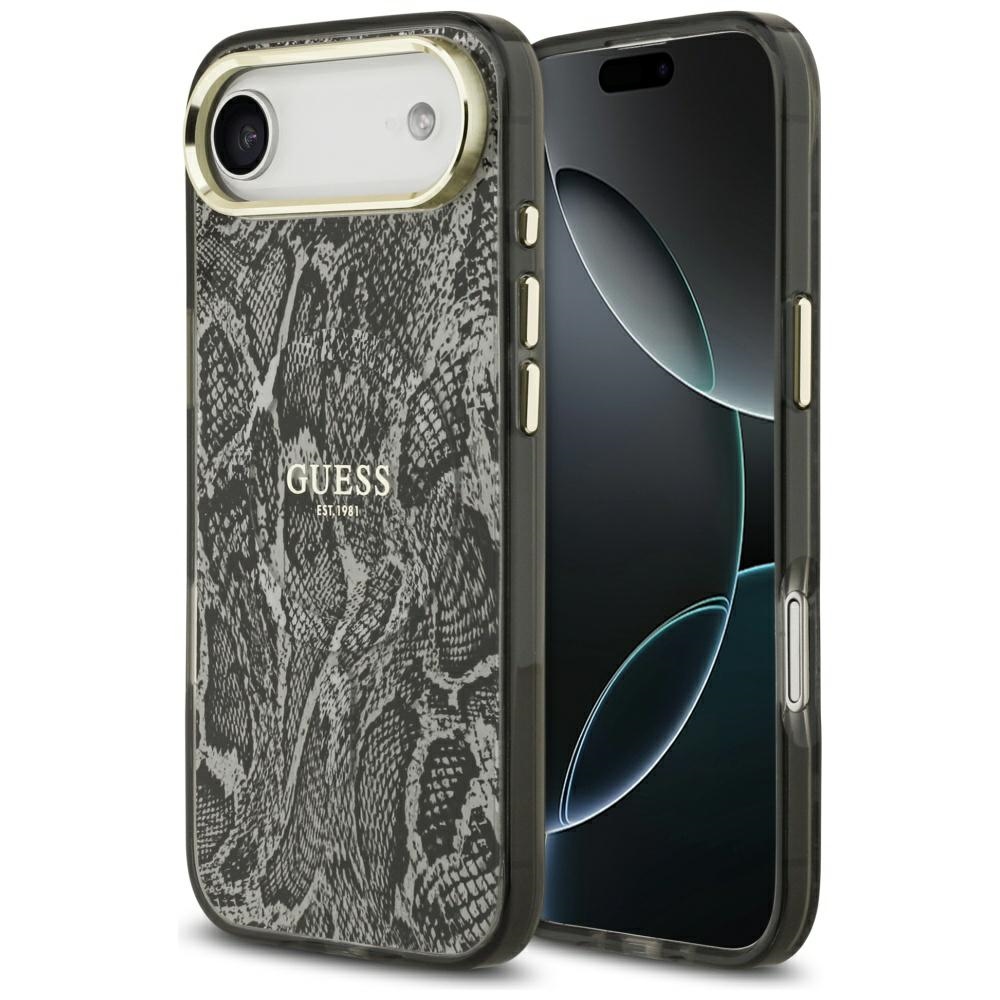 Калъф за iPhone 17 Air - Guess Python Pattern MagSafe (GUHMP17MHIMPYPYGK) - Черен