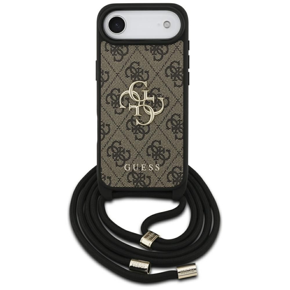 Калъф за iPhone 17 Air - Guess Crossbody Cord 4G голямо лого (GUHCP17MP4MP4GMGCRW) - Кафяв