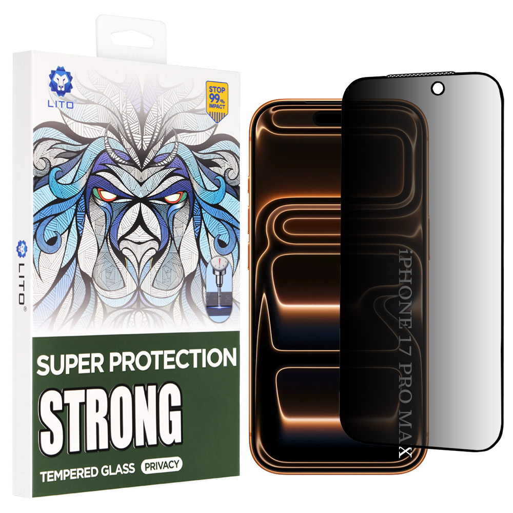 Калъф за iPhone 17 Pro Max - Lito D+ Max Strong Privacy - Черен
