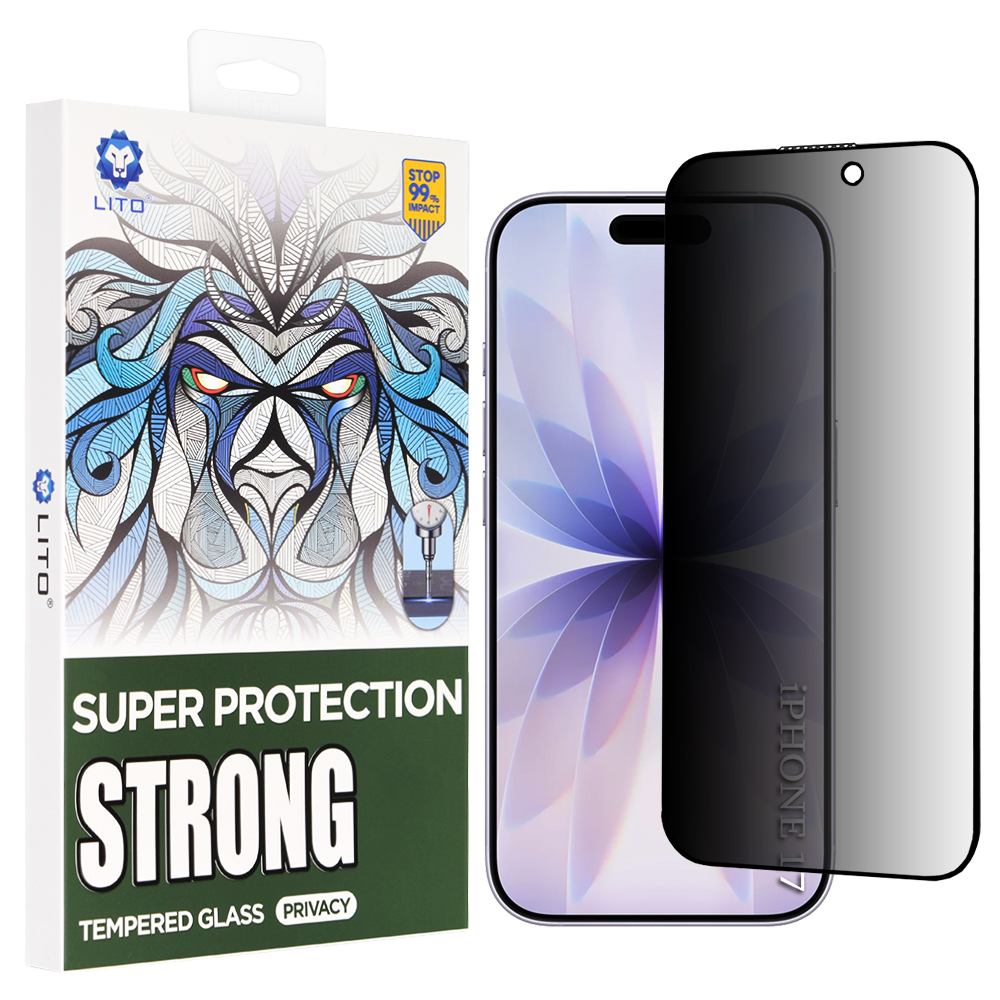 Калъф за iPhone 17 / iPhone 16 Pro - Lito D+ Max Strong Strong Privacy - Черен