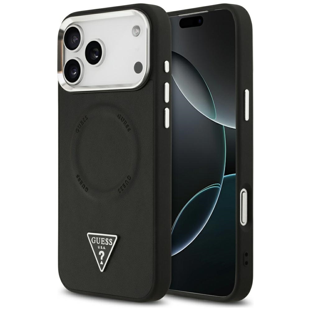 Калъф за iPhone 17 Pro Max - Guess Hardcase Triangle Logo MagSafe (GUHMP17XPSDTSCMK) - Черен