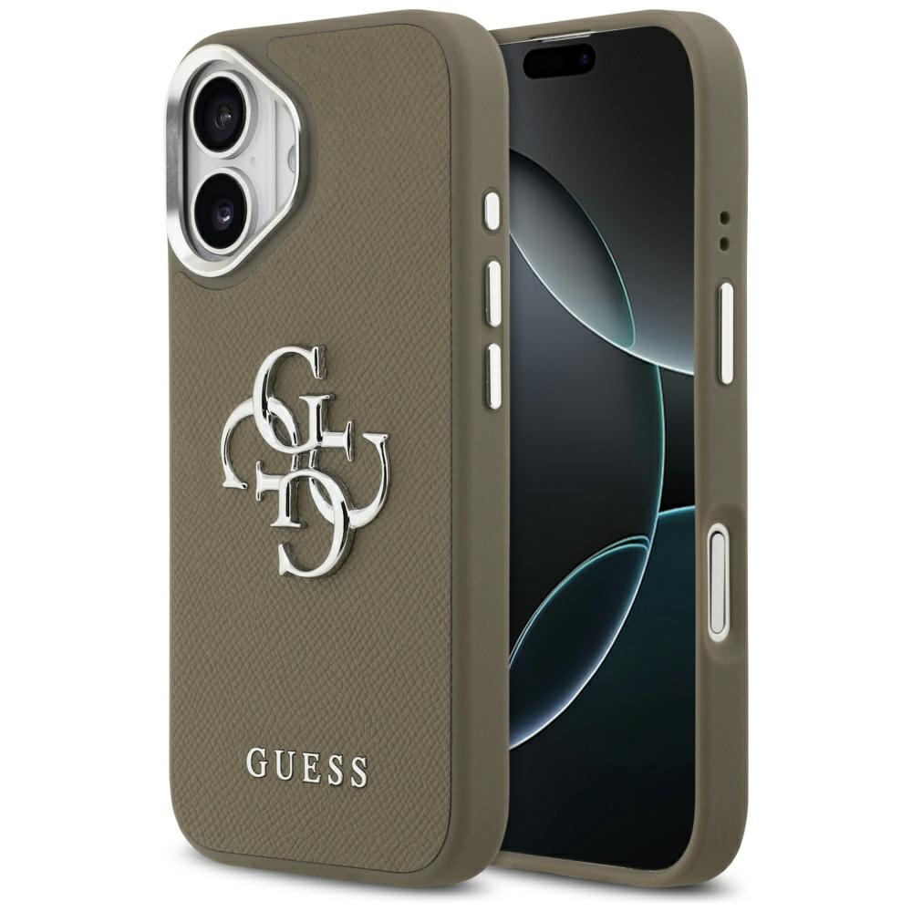 Калъф за iPhone 17 - Guess Hardcase Grained Big 4G Classic Classic Logo (GUHCP17SPG4SMCEW) - Кафяв