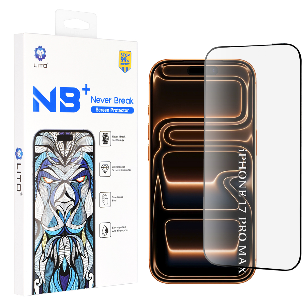 Скрийн протектор за iPhone 17 Pro Max / iPhone 18 Pro Max - Lito NB Скрийн протектор - Черен