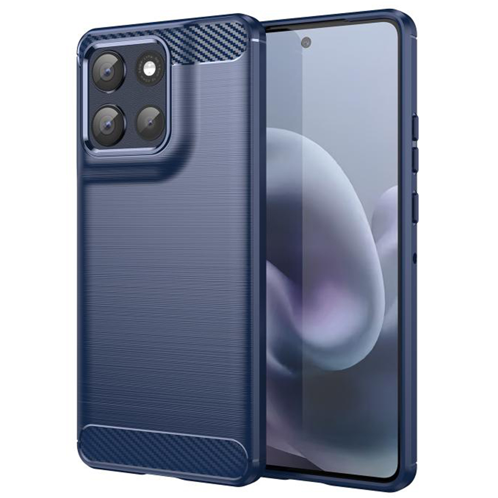 Калъф за Motorola Moto G86 - Techsuit Carbon Silicone - Син