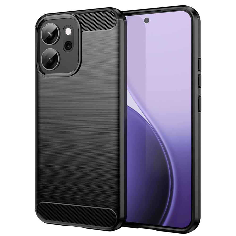 Калъф за Oppo Reno14 F / Reno14 FS 5G - Techsuit Carbon Silicone - Черен