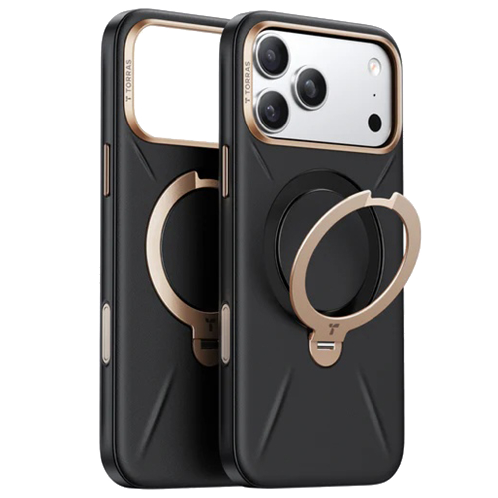 Калъф за iPhone 17 Pro Max - Torras QPRO Leather Series - Черен
