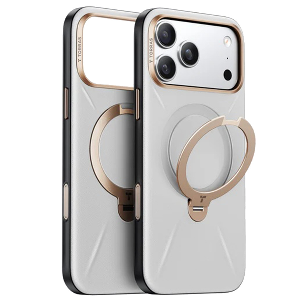 Калъф за iPhone 17 Pro Max - Torras QPRO Leather Series - Сив