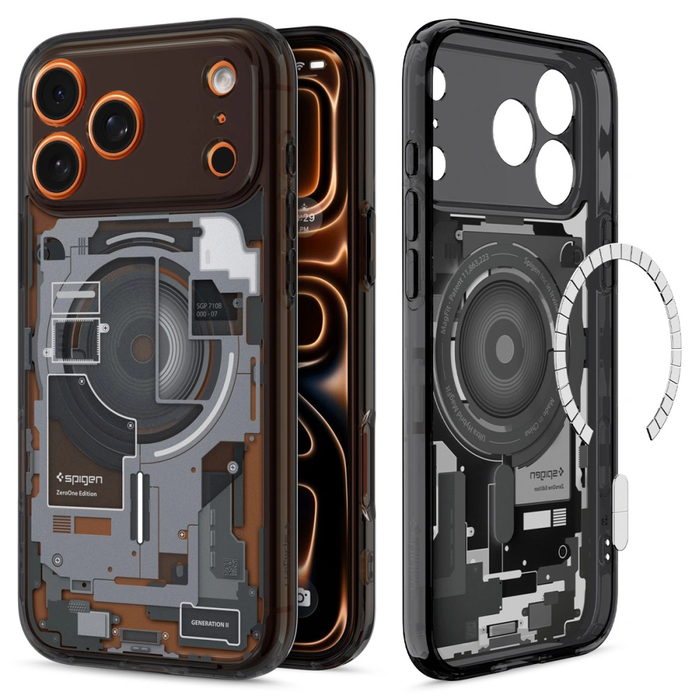 Калъф за iPhone 17 Pro - Spigen Ultra Hybrid Zero One MagSafe (ACS10353) - Черен