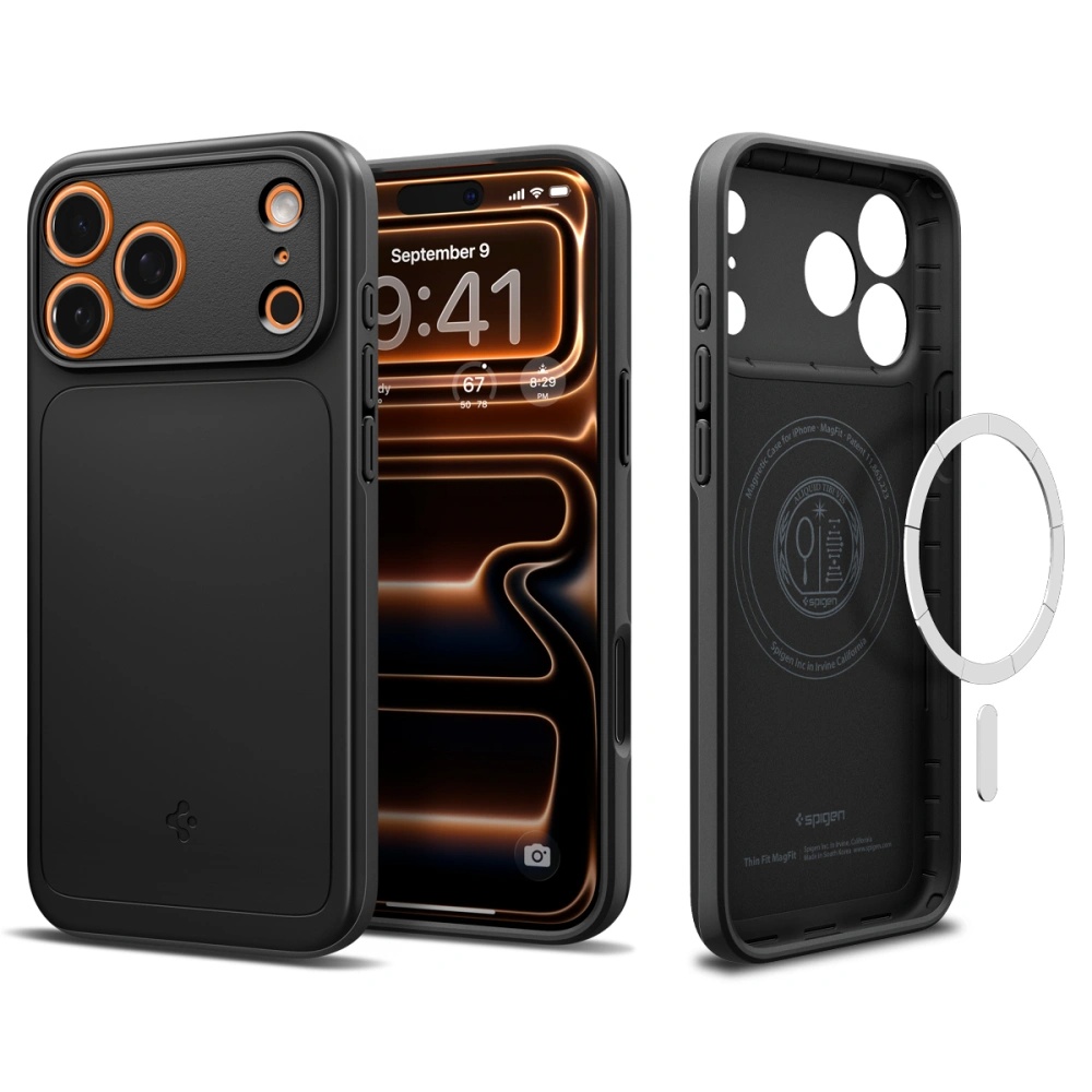 Калъф за iPhone 17 Pro - Spigen Thin Fit MagSafe (ACS10339) - Черен