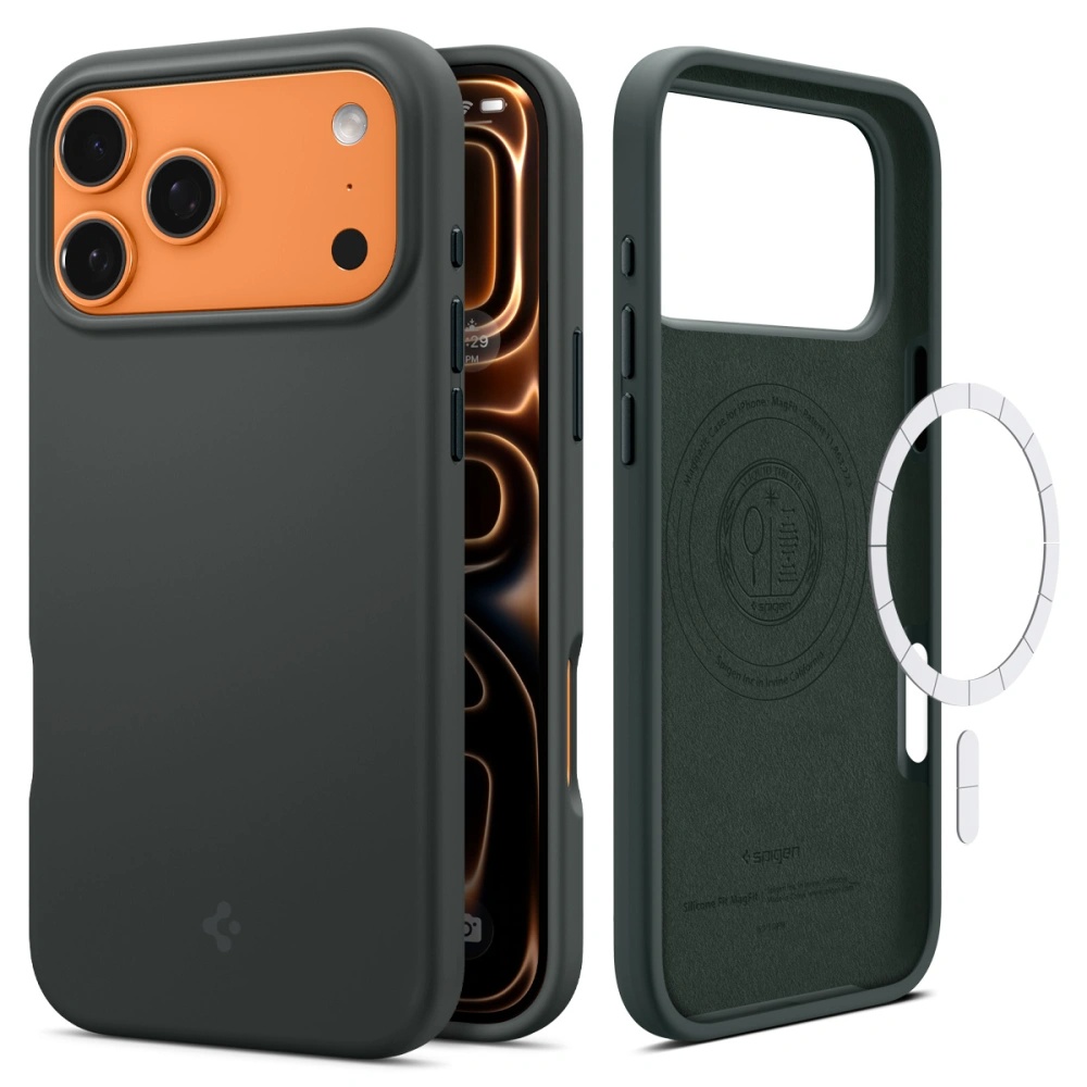 Калъф за iPhone 17 Pro Max - Spigen Silicone Fit MagSafe (ACS10271) - Abyss Зелен