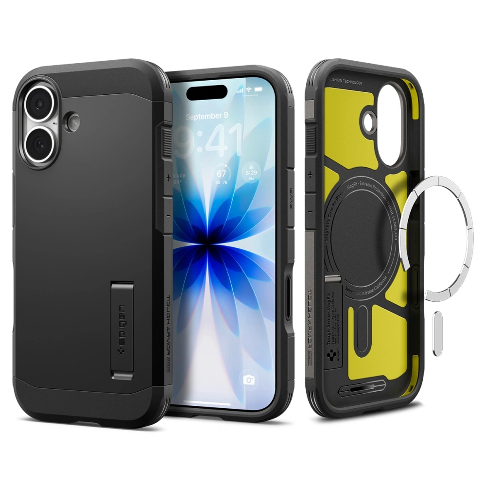 Калъф за iPhone 17 - Spigen Tough Armor "T" MagSafe (ACS10391) - Черен