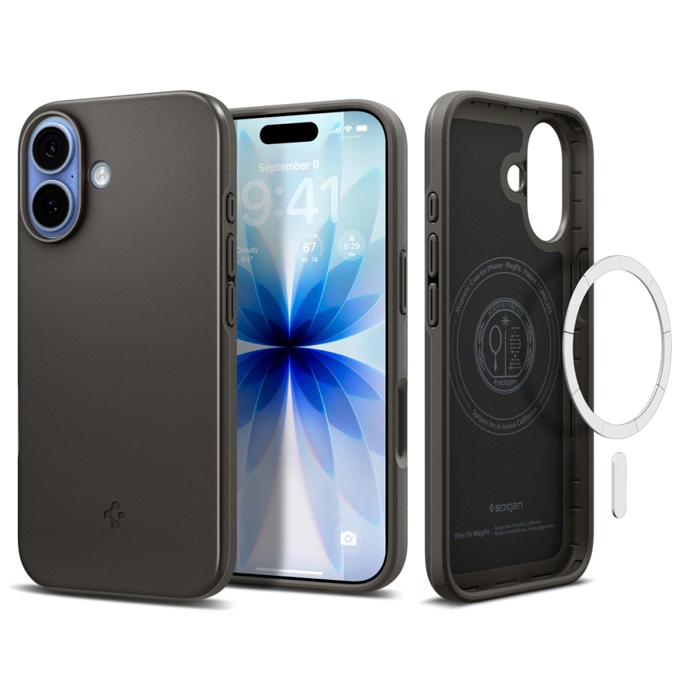 Калъф за iPhone 17 - Spigen Thin Fit MagSafe (ACS10375) - Gunmetal