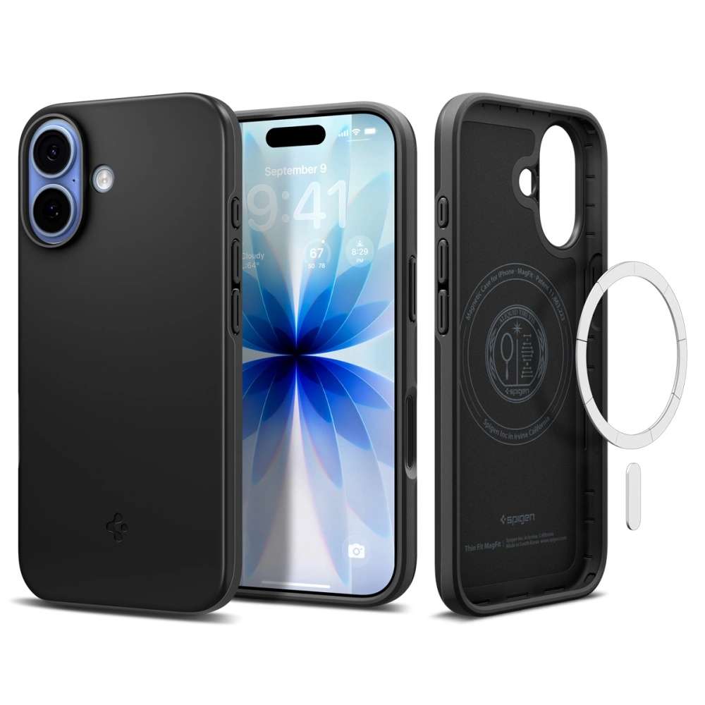 Калъф за iPhone 17 - Spigen Thin Fit MagSafe (ACS10373) - Черен