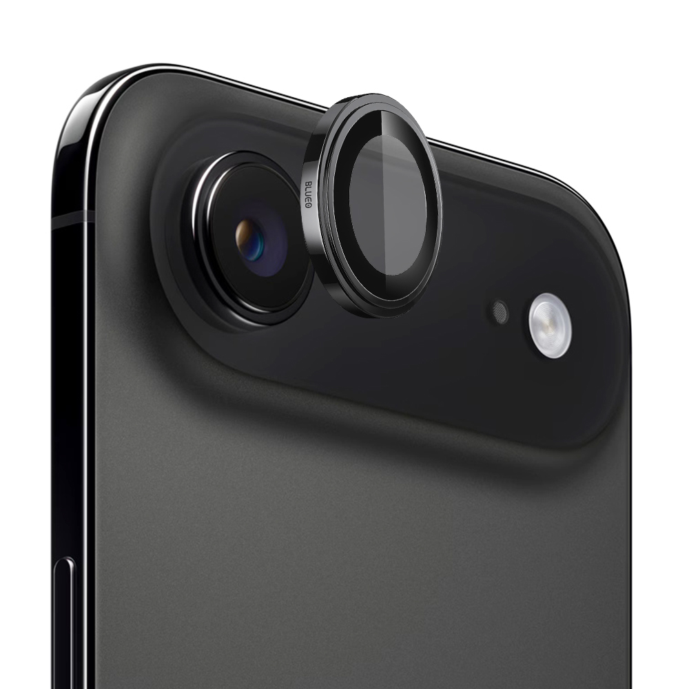Калъф за iPhone 17 Air - Blueo Sapphire Crystal Original Lens Glass - Черен