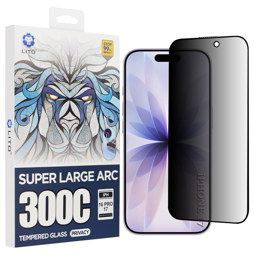 Калъф за iPhone 17 / iPhone 16 Pro - Lito D+ Max Privacy 300C - Черен