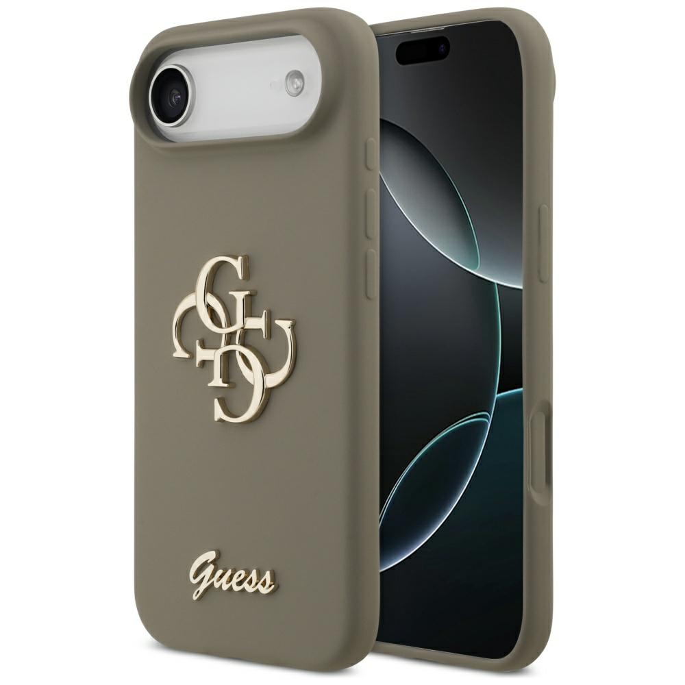 Калъф за iPhone 17 Air - Guess Silicone Big 4G Script (GUHCP17MSC4GSMW) - Кафяв