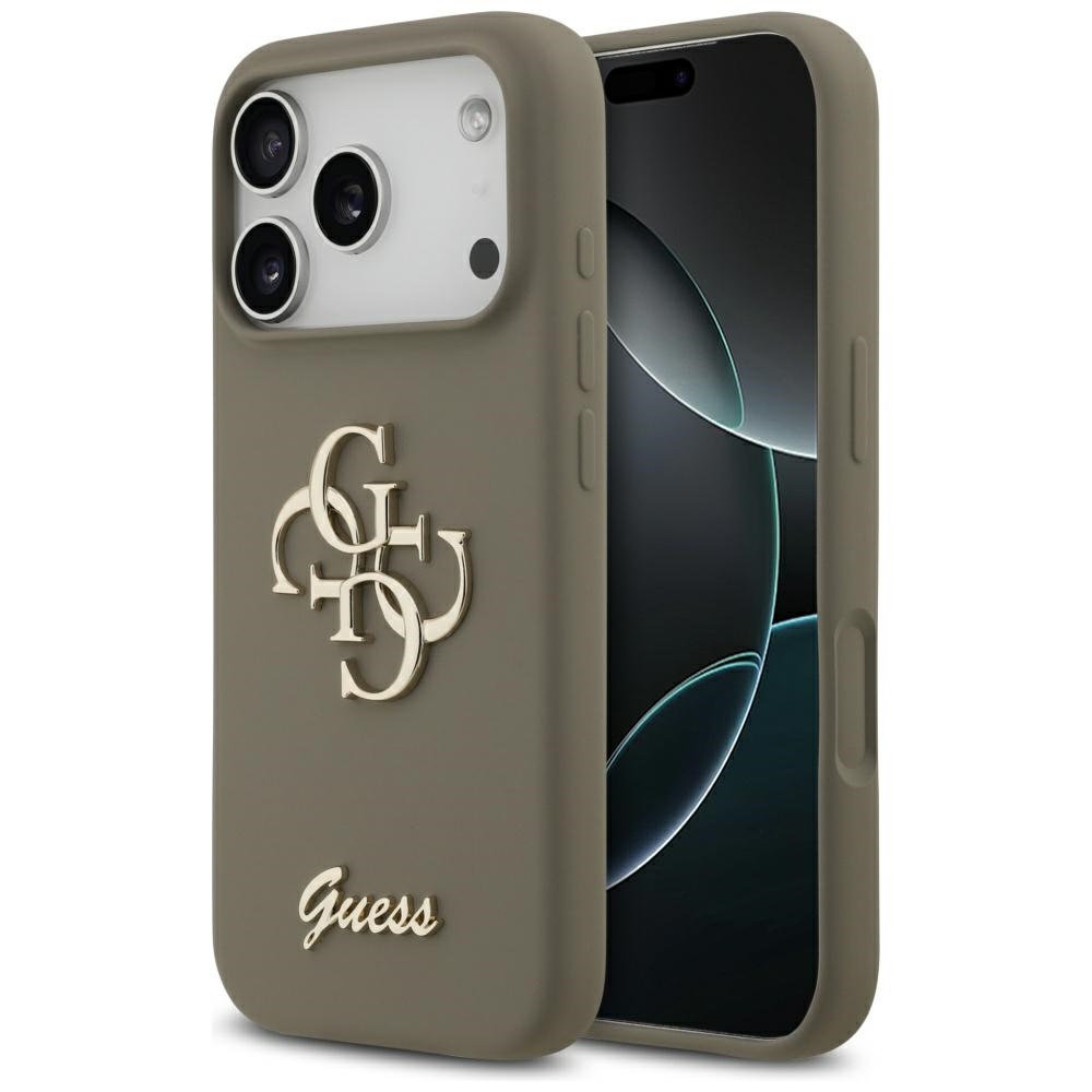 Калъф за iPhone 17 Pro Max - Guess Silicone Big 4G Script (GUHCP17XSC4GSMW) - Кафяв