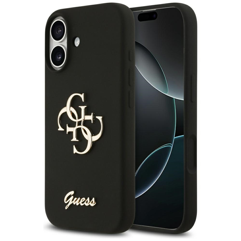 Калъф за iPhone 17 - Guess Silicone Big 4G Script (GUHCP17SSC4GSMK) - Черен