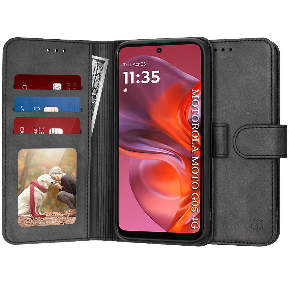 Калъф за Motorola Moto Moto G05 / E15 - Techsuit Diary Book - Черен