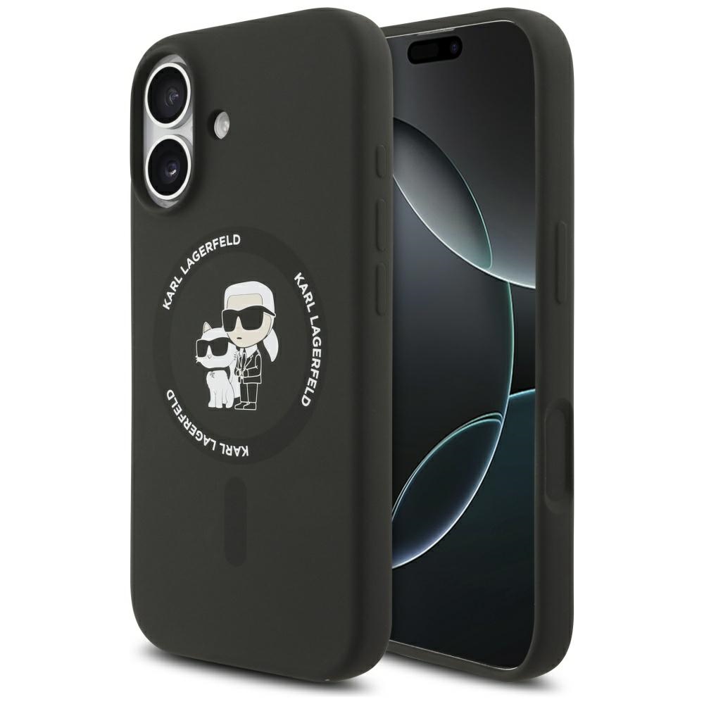 Калъф за iPhone 17 - Karl Lagerfeld Silicone KC Body Ring MagSafe (KLHMP17SSCMCMKCRHK) - Черен