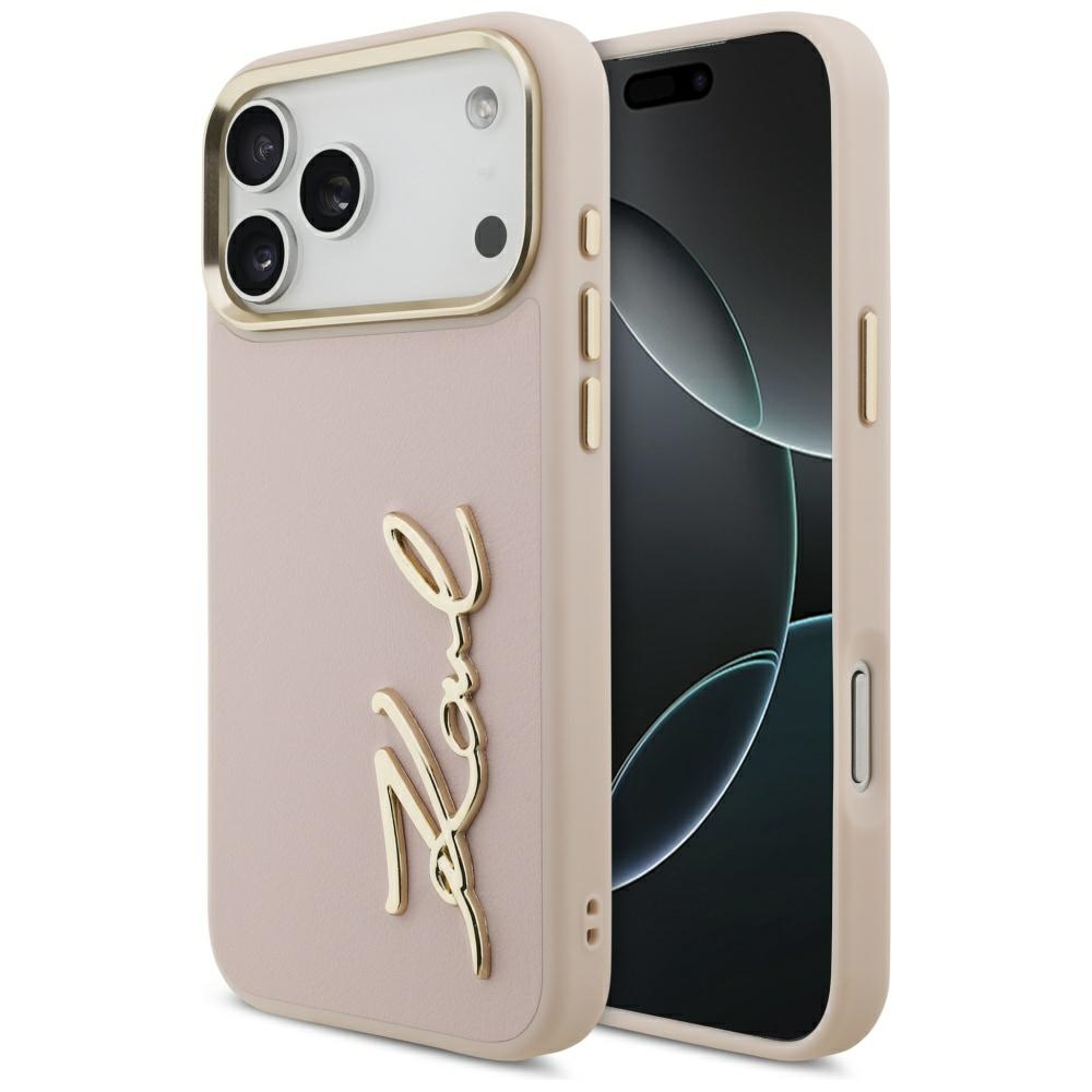 Калъф за iPhone 17 Pro Max - Karl Lagerfeld Hardcase Script Logo (KLHCP17XPSKMGVP) - Розов