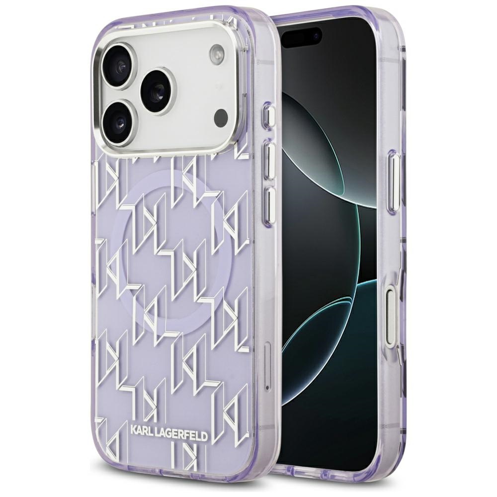 Калъф за iPhone 17 Pro - Karl Lagerfeld IML IML MagSafe KL Monogram (KLHMP17LHMIKLKLMEU) - Лилав