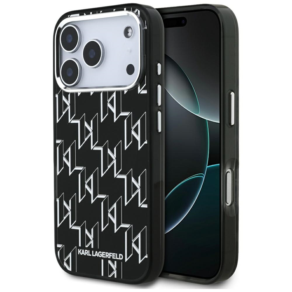 Калъф за iPhone 17 Pro - Karl Lagerfeld IML IML MagSafe KL Monogram (KLHMP17LHMIKKLMEK) - Черен