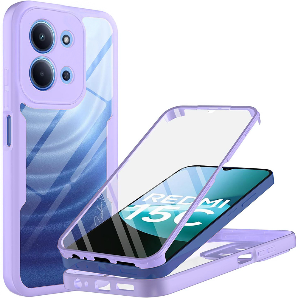 Калъф за Xiaomi Redmi 15C 4G / Redmi 15C 5G + капак - Techsuit ColorVerse 360 Series - Лилав