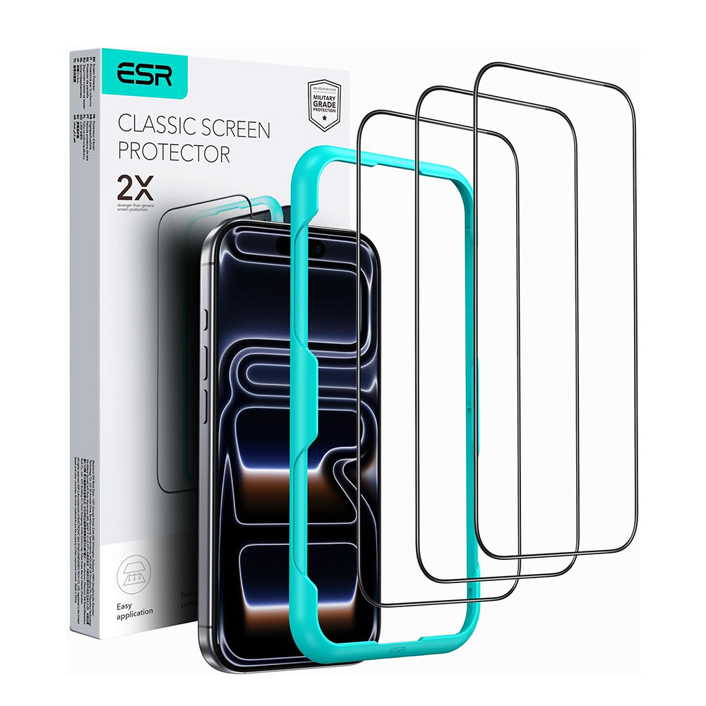 Калъф за iPhone 17 Air (комплект 3) - ESR Tempered Glass - Черен