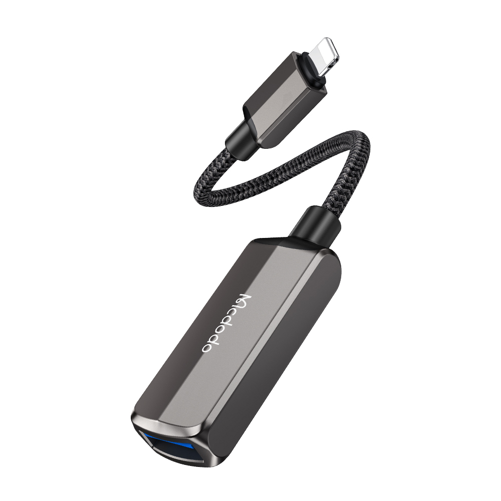 Адаптер Lightning към USB, алуминиев Lightning, 2.4A - Mcdodo (CA-2690) - тъмно сив