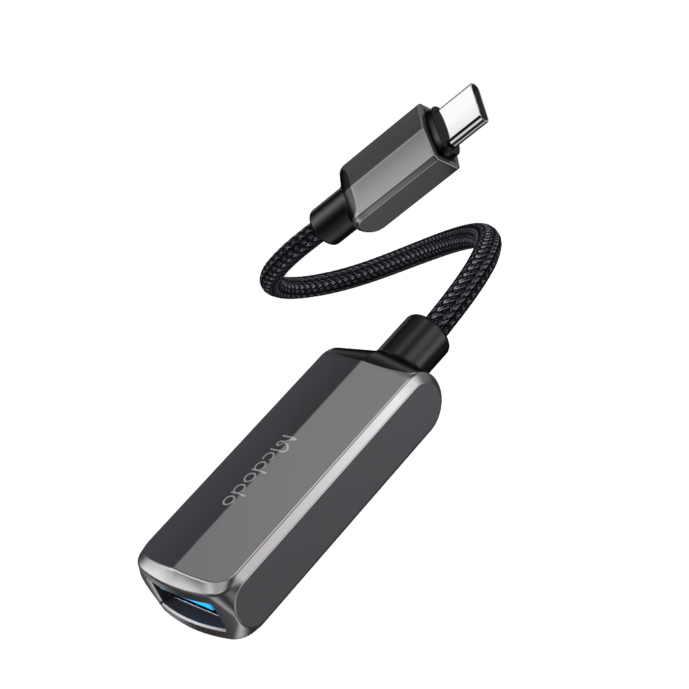 Адаптер Lightning към USB, алуминиев Lightning, 2.4A - Mcdodo (CA-2830) - тъмно сив